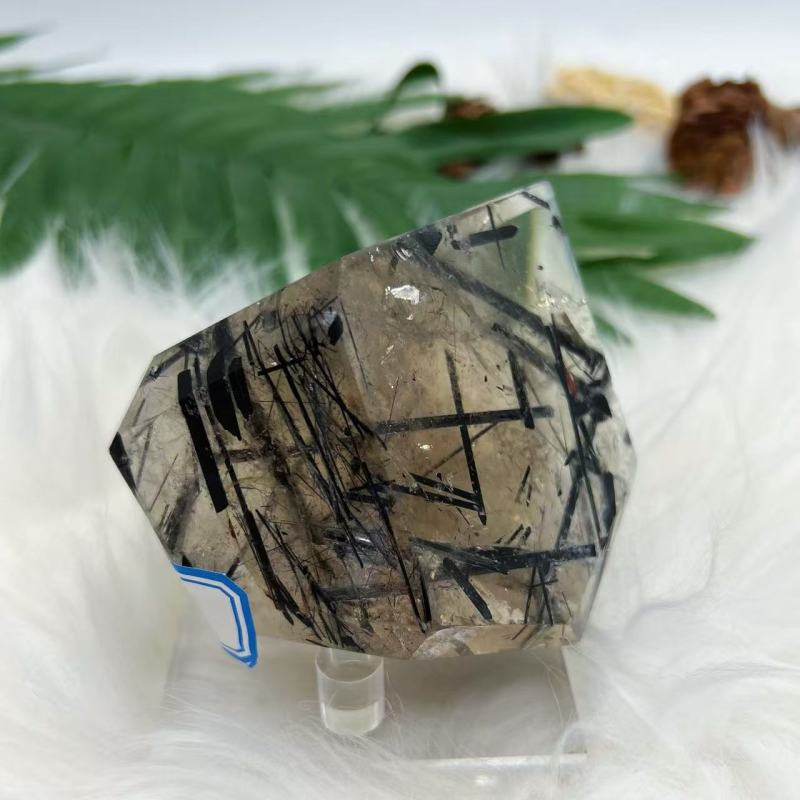 Rutiled quartz freeform (Black tourmaline)