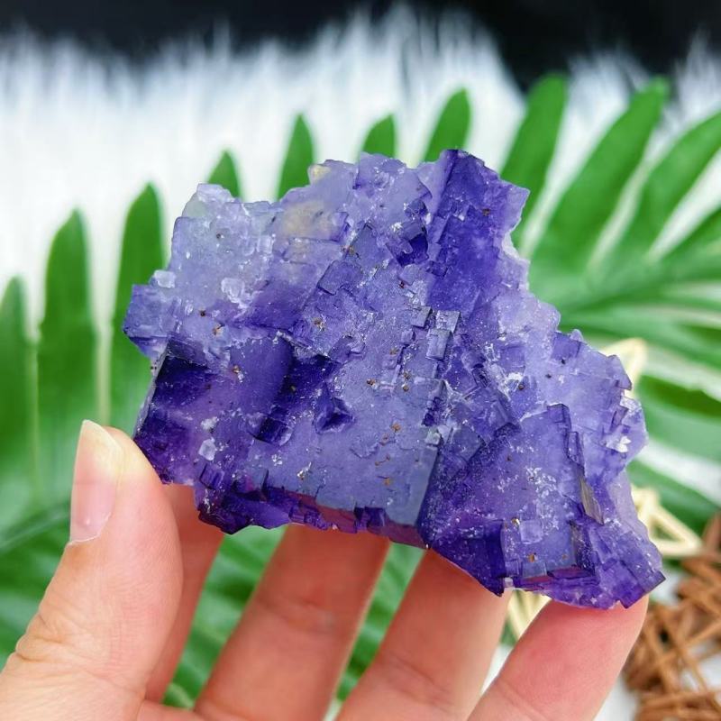 Xinjiang Blue Stepped Cubic Fluorite