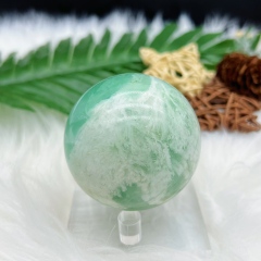 Feather fluorite sphere