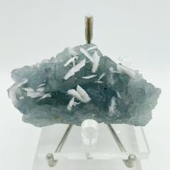 blue Fluorite with calcite