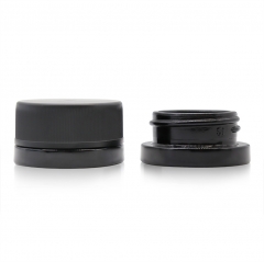 Glossy Black Glass Concentrate Container with Lid