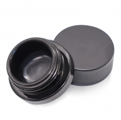 Glossy Black Glass Concentrate Container with Lid