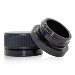 Glossy Black Glass Concentrate Container with Lid