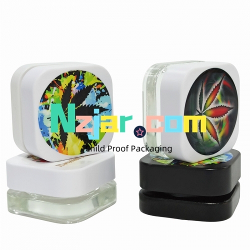 Custom Logo 5 ml 9ml Glass Concentrate Container With Black Cap