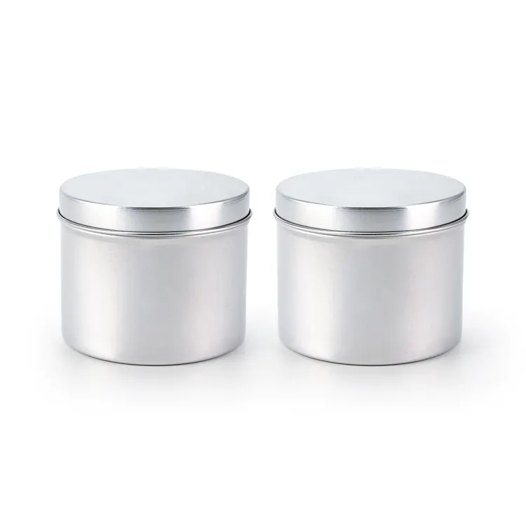 Custom sliver cream container cosmetic packaging metal tin can aluminum jar for tea