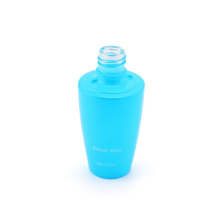 Wholesale 30ml 50ml round blue cosmetic glass dropper bottle serum bottles container