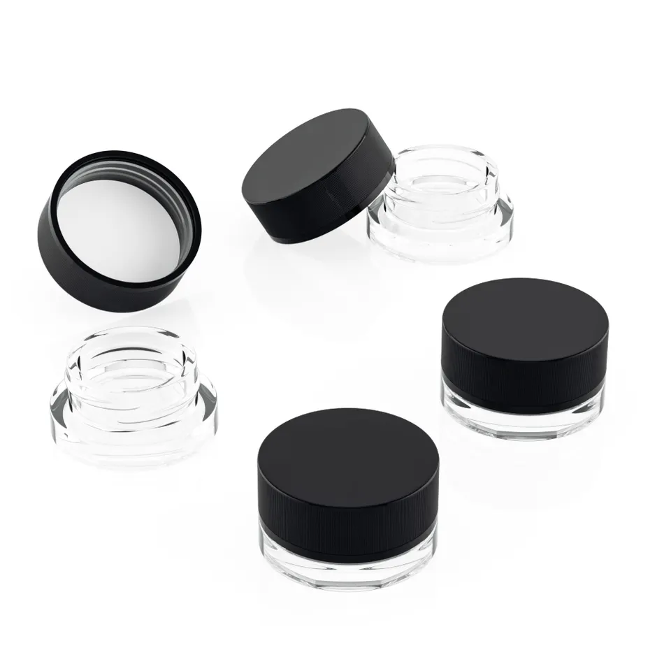 Custom 3ml 5ml 7ml 9ml Mini Round Clear Concentrate Jar Child Resistant Extract Storage Eye Cream Small Glass Jar