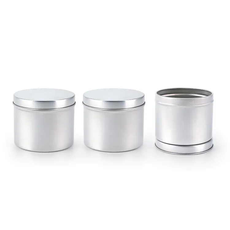 Custom sliver cream container cosmetic packaging metal tin can aluminum jar for tea