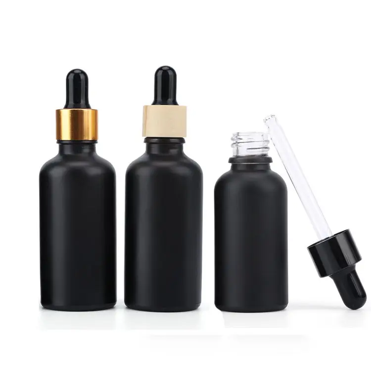 5ml 10ml 15ml 20ml 30ml 50ml 100ml black glass dropper serum essential oil bottle with dropper