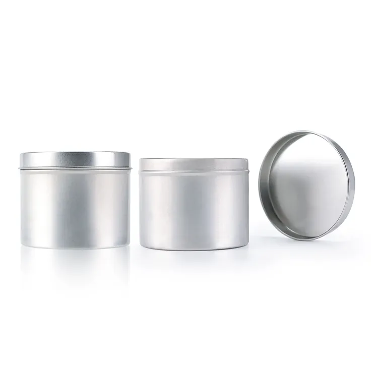 Custom sliver cream container cosmetic packaging metal tin can aluminum jar for tea