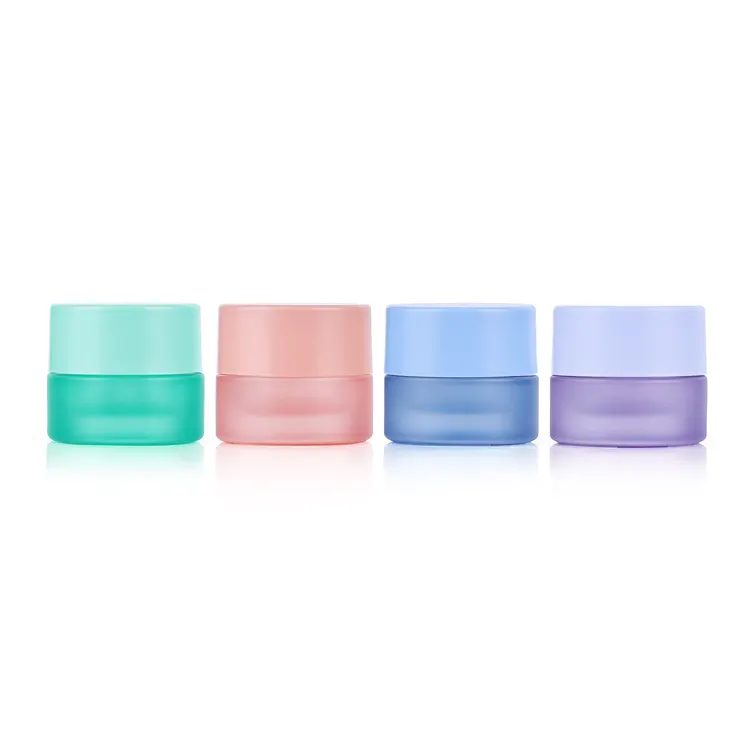 Luxury Custom Child Proof 5g 10g 15g 20g 30g 50g 100g all size frosted face cream flower concentrate glass jars with bamboo lid