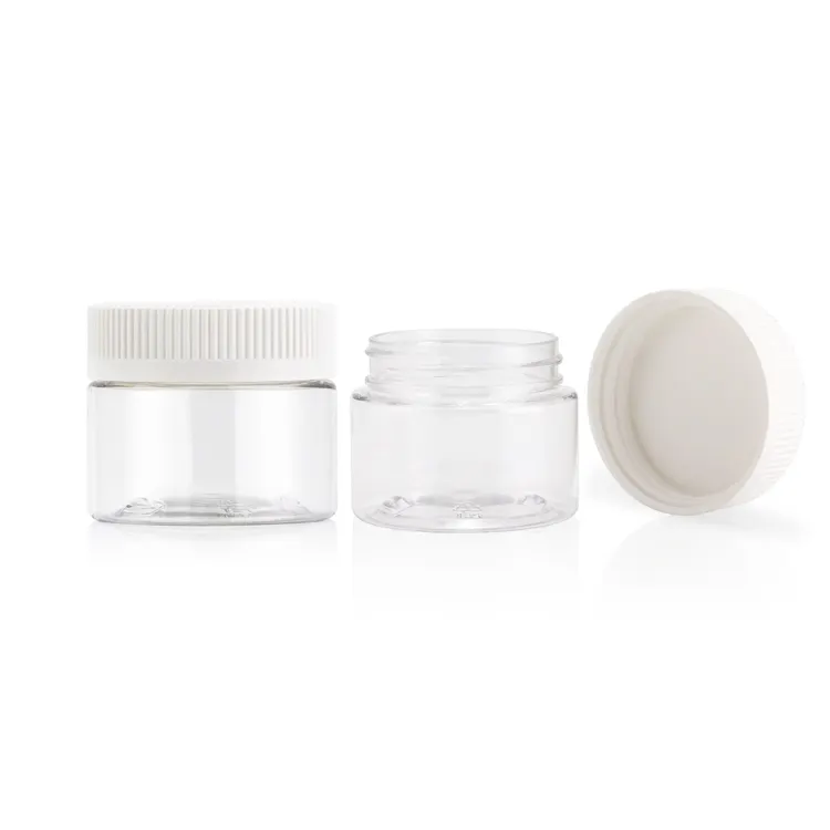 8oz 150ml 200ml 250ml 500ml Custom Clear Packaging Flower Storage Child Resistant Containers Child Proof Plastic Jars With Lids