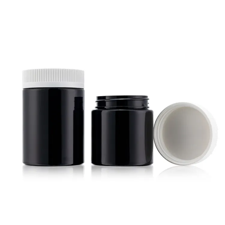 Custom logo 5oz white apothecary plastic jar child resistant cap soft touch matte packaging plastic bottle