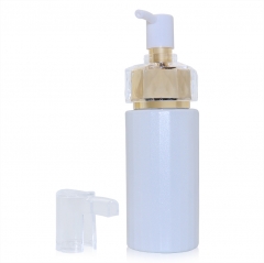 White Glass Frosted Pump lotion Dispenser Bottle Cream Bottle Skincare Packaging Cosmetic Golden Pump Glass Bottle