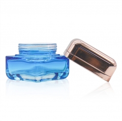 Gradient blue 50g 40ml 100ml 120ml luxury cosmetics packaging glass bottle sets plastic lid skincare cream jar and pump spray bottle set