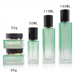 Skincare Packaging 30g 50g 50ml 100ml 120ml Glass Cream Jar Cosmetics Container Green Spray Pump Bottle