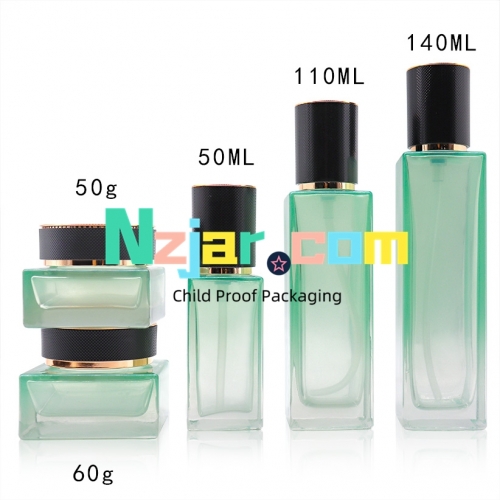 Skincare Packaging 30g 50g 50ml 100ml 120ml Glass Cream Jar Cosmetics Container Green Spray Pump Bottle