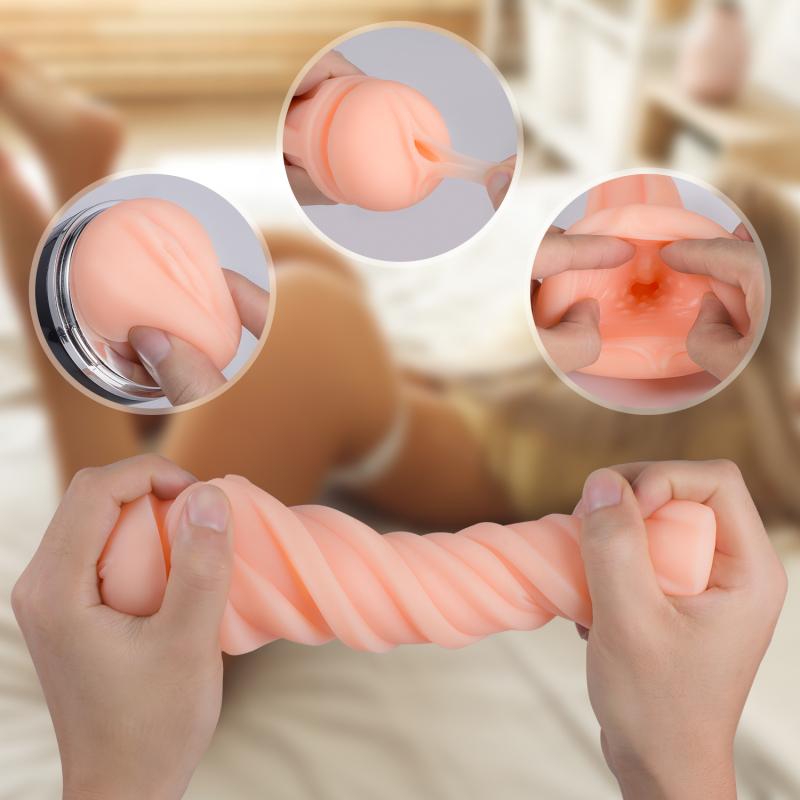 Manual massage cup, 3D double channel, soft silicone massage smooth texture