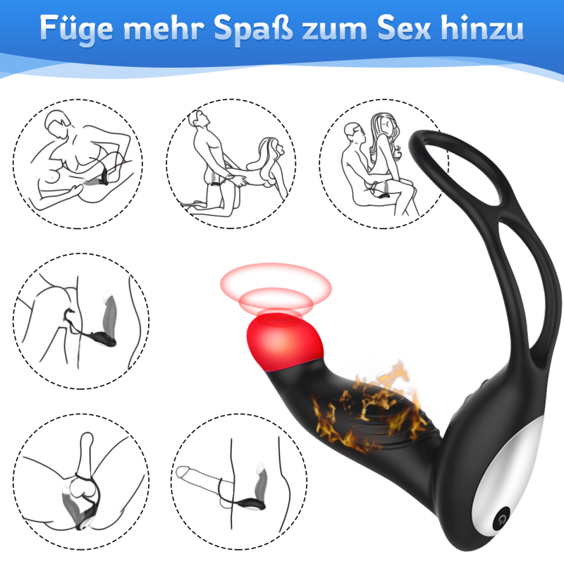 Anal vibrators with penis ring