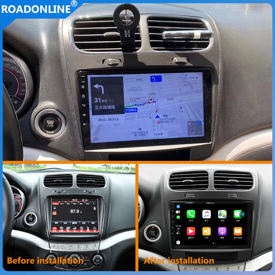 For Dodge Journey Fiat Freemont 2012-2020 9 inch car radio Android 10 1280*720 6GB RAM+128GB ROM Car Multimedia Player Android navigation, smart screen voice control