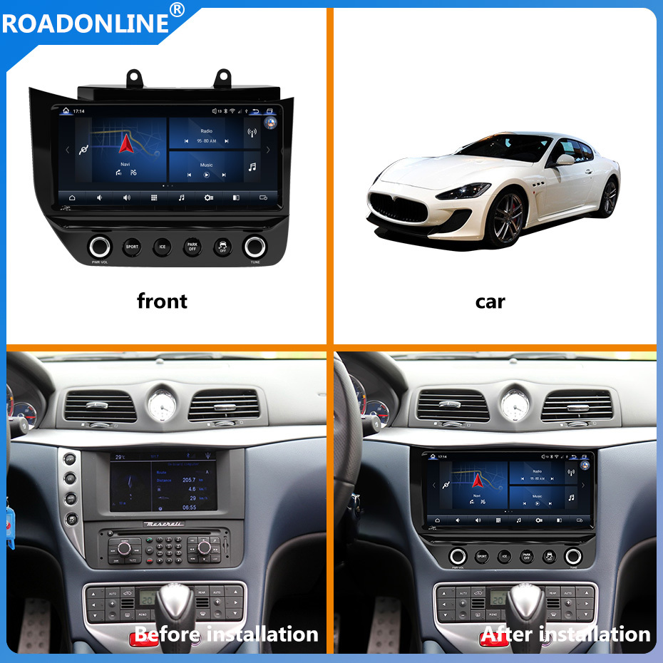 For Maserati GranTurismo 2007-2015 10.1 inch car radio Android 10 1560*700 4GB RAM+64GB ROM Car Multimedia Player Android navigation