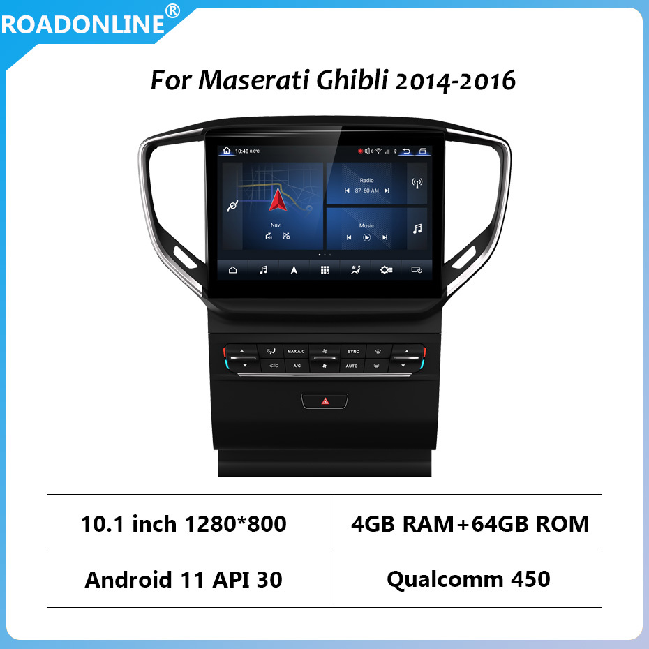 For Maserati Ghibli 2014-2016 Android 11.0 Octa Core 4+64G 10.26 inch Car Multimedia Player Stereo Receiver Radio Car radio