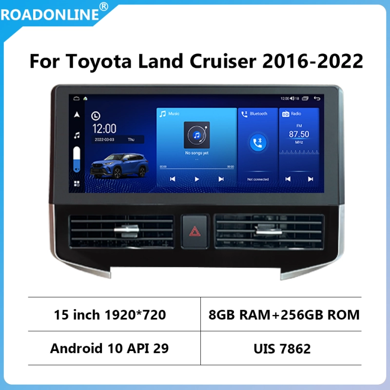 For Toyota Land Cruiser 2016-2022 Android 10.0 Octa Core 8+256G 15 inch Car Multimedia Player Stereo Receiver Radio Car radio