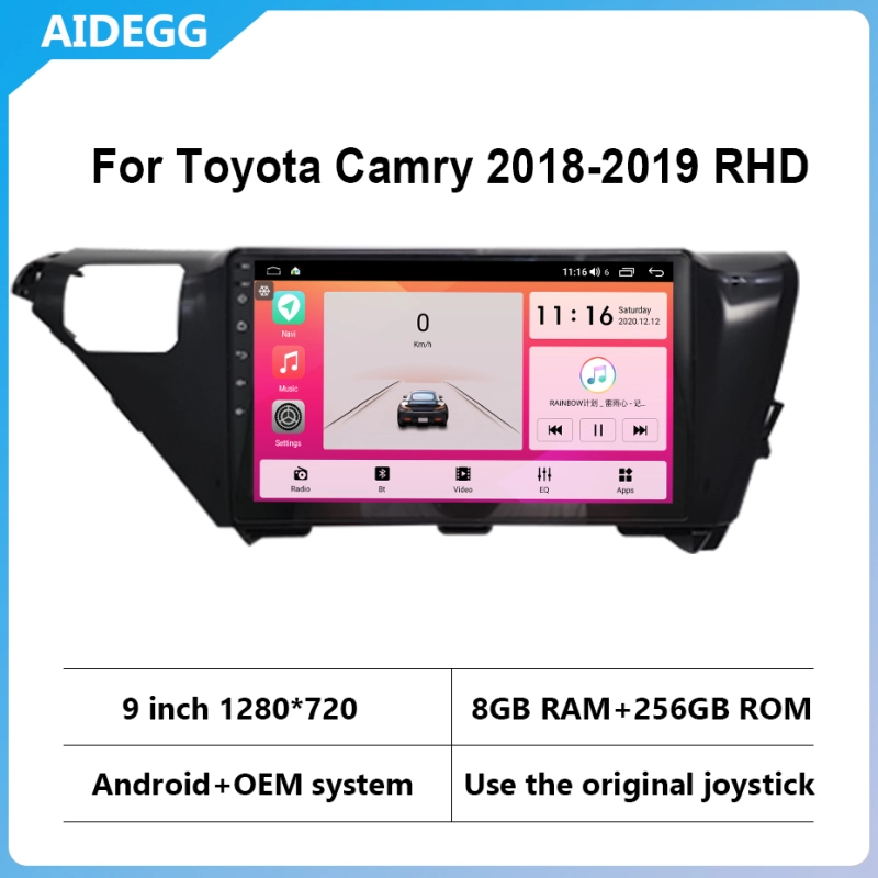 For Toyota Camry 2018-2019 RHD 1280*720 Resolution UIS 7862 Octa-core 8+256gb Car Navigation CarPlay Car Radio Multimedia Video
