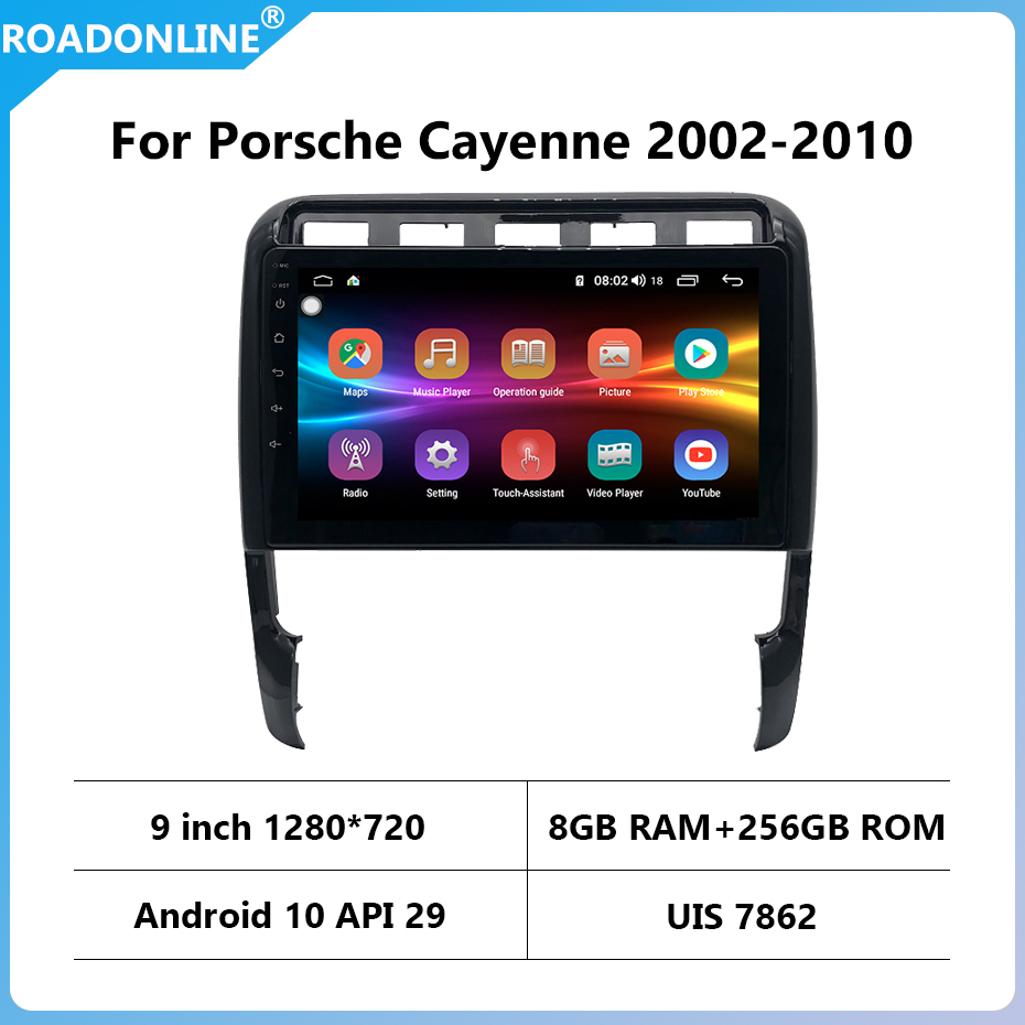 For Porsche Cayenne 2002-2010 Android 10.0 Octa Core 8+256G 9 inch Car Multimedia Player Stereo Receiver Radio Car radio