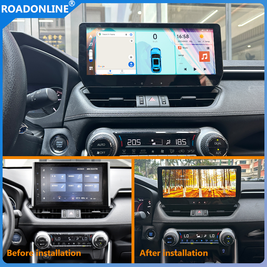 For TOYOTA RAV4 2020-2023 12.3 inch car radio Android 10 1920*720 8GB RAM+256GB ROM Car Multimedia Player Android navigation