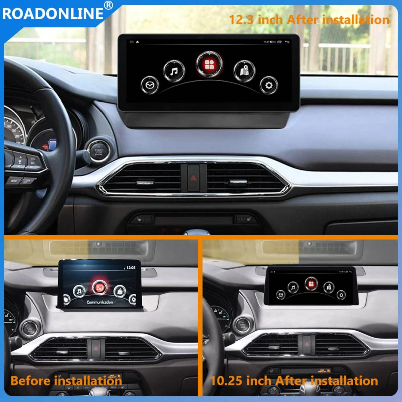 Mazda CX-9 2016-2021 10.25 inch 12.3 inch car radio Android 12 1920*720 8GB RAM+256GB ROM Car Multimedia Player Android navigation