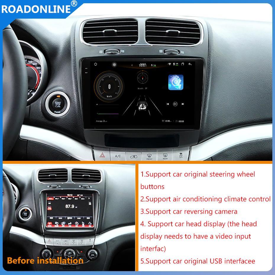 For Dodge Journey Fiat Freemont 2012-2020 9 inch car radio Android 13 2000*1200 12GB RAM+256GB ROM Car Multimedia Player Android navigation