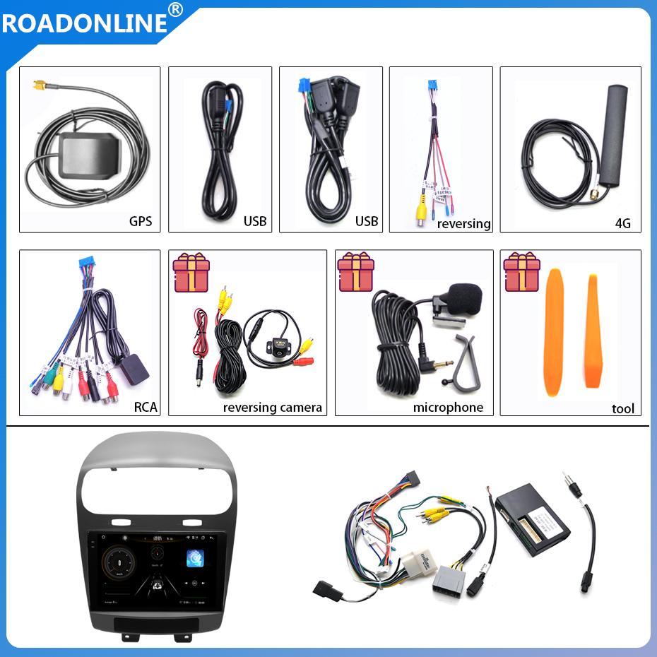 For Dodge Journey Fiat Freemont 2012-2020 9 inch car radio Android 13 2000*1200 12GB RAM+256GB ROM Car Multimedia Player Android navigation