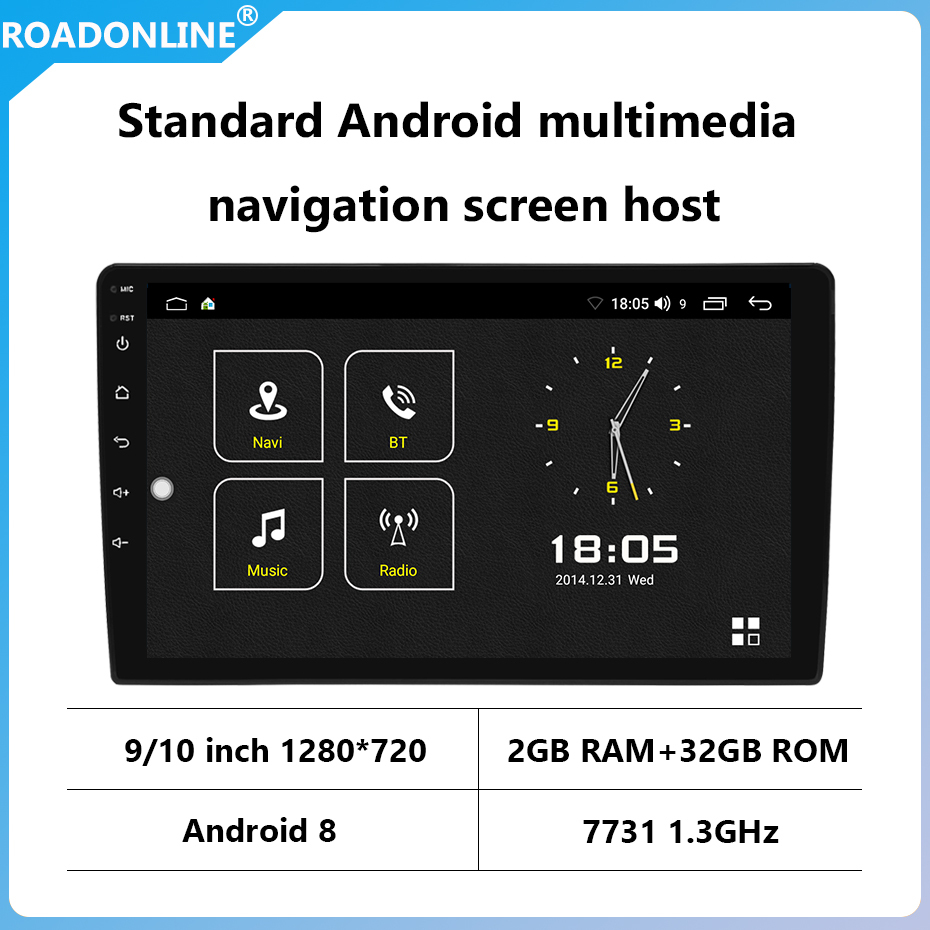 7731 9" / 10.1" Universal Car GPS Multimedia Player Stereo For Android 8 With Wifi Bluetooth Navi Radio Player 2G+32G Wifi