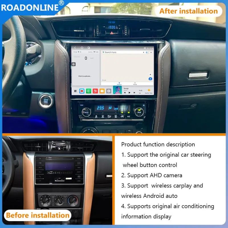 For Toyota Fortuner 2015-2017 2000*1200 Resolution UIS 7862S Octa-core 8+256gb Car Navigation CarPlay Car Radio Multimedia player