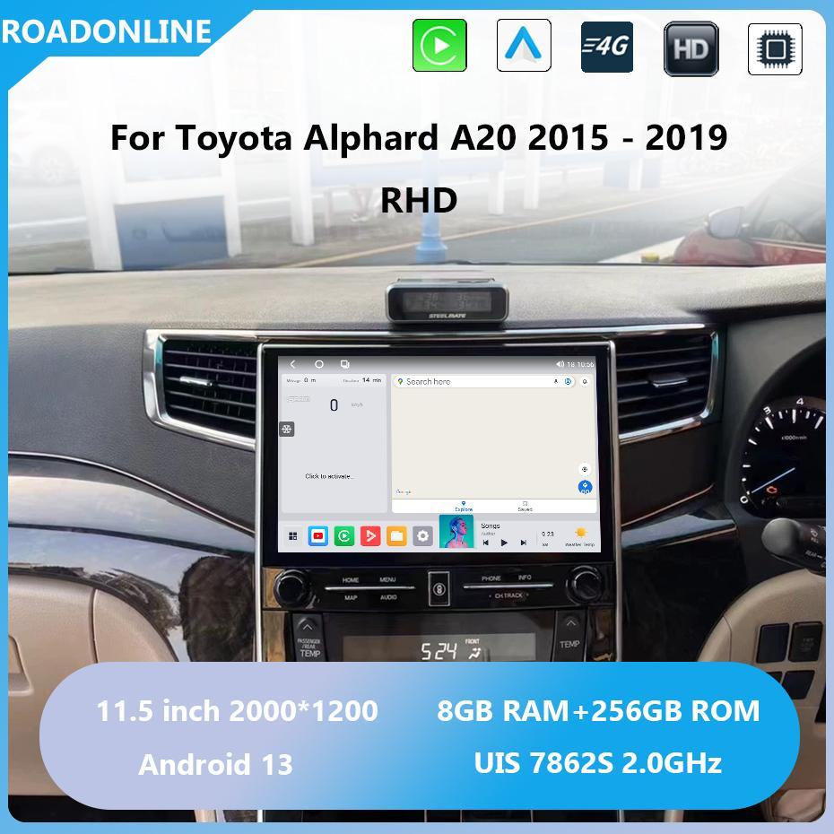 For Toyota Alphard A20 2015 - 2019 RHD 2000*1200 Resolution UIS 7862S Octa-core 8+256gb Car Navigation CarPlay Car Radio Multimedia player