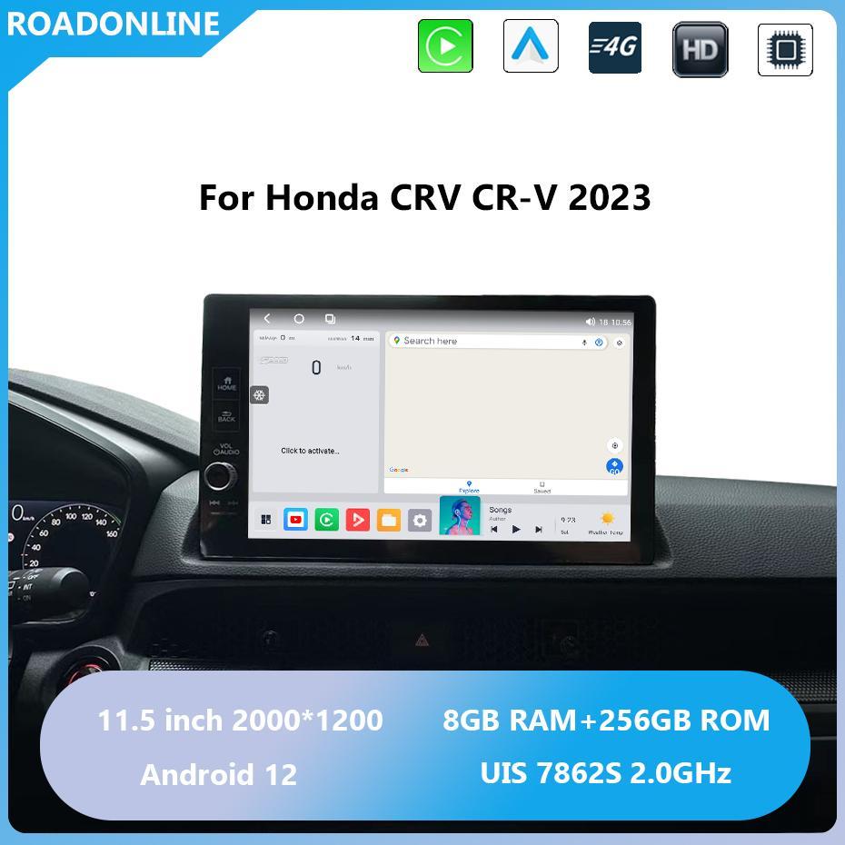 For Honda CRV CR-V 2023 2000*1200 Resolution UIS 7862S Android 12 Octa-core 8+256gb Car Navigation CarPlay Car Radio with screen Multimedia player