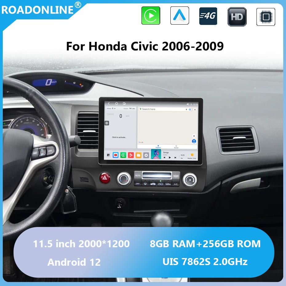 For Honda Civic 2006-2009 2000*1200 Resolution UIS 7862S Android 12 Octa-core 8+256gb Car Navigation CarPlay Car Radio with screen Multimedia player