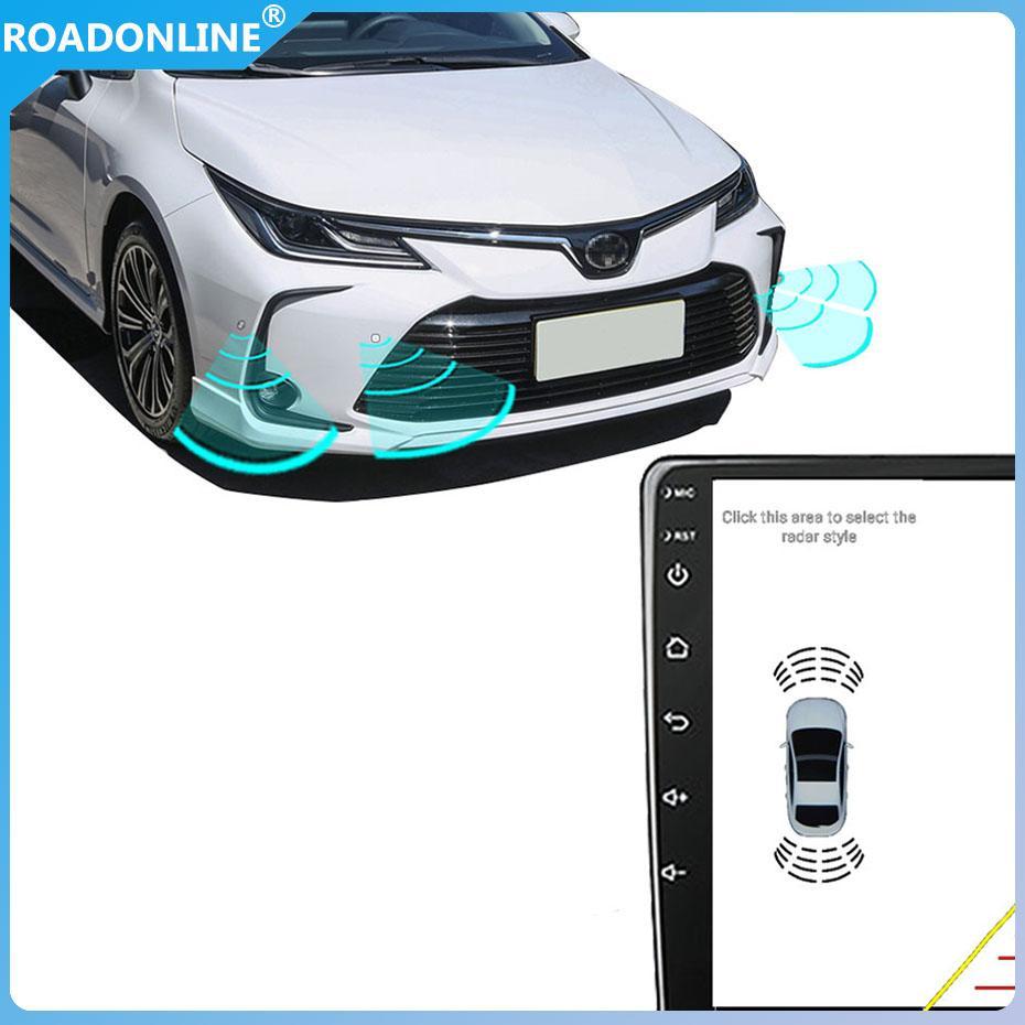 Roadonline Android navigation Car Parking Sensor Kit Reverse Backup Radar Sound Alert Indicator Probe System 8 Probe Beep Sensor