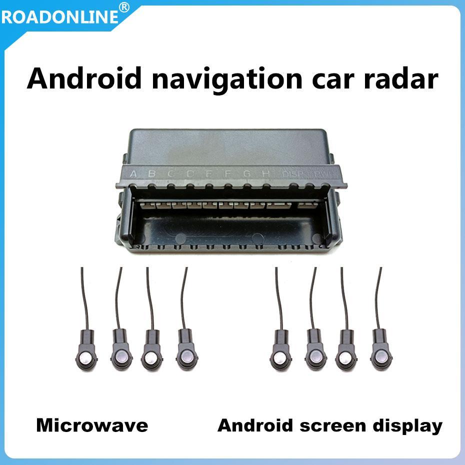 Roadonline Android navigation Car Parking Sensor Kit Reverse Backup Radar Sound Alert Indicator Probe System 8 Probe Beep Sensor