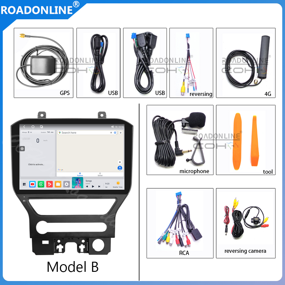 For Ford Mustang 2015-2023 Car radio Multimedia Player 11.5' screen Android 12 2000*1200 Octa Core 4+64G Andriod system + original system UIS 7862S 2.0GHz