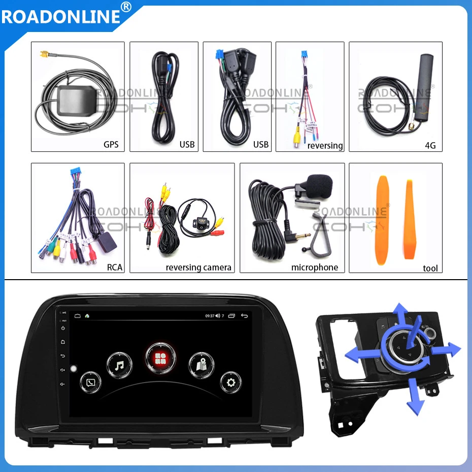 For Mazda CX-5 2014-2016 moveable knob of joystick Car radio Multimedia ...