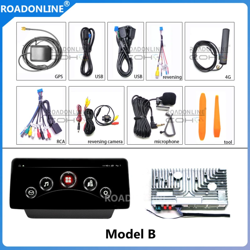 Android audio for Mazda MX-5 2016-2020 moveable knob of joystick Car radio Multimedia Player 10.25''screen Android 12 1920*720 Octa Core 8+256G Andriod system UIS 7862S