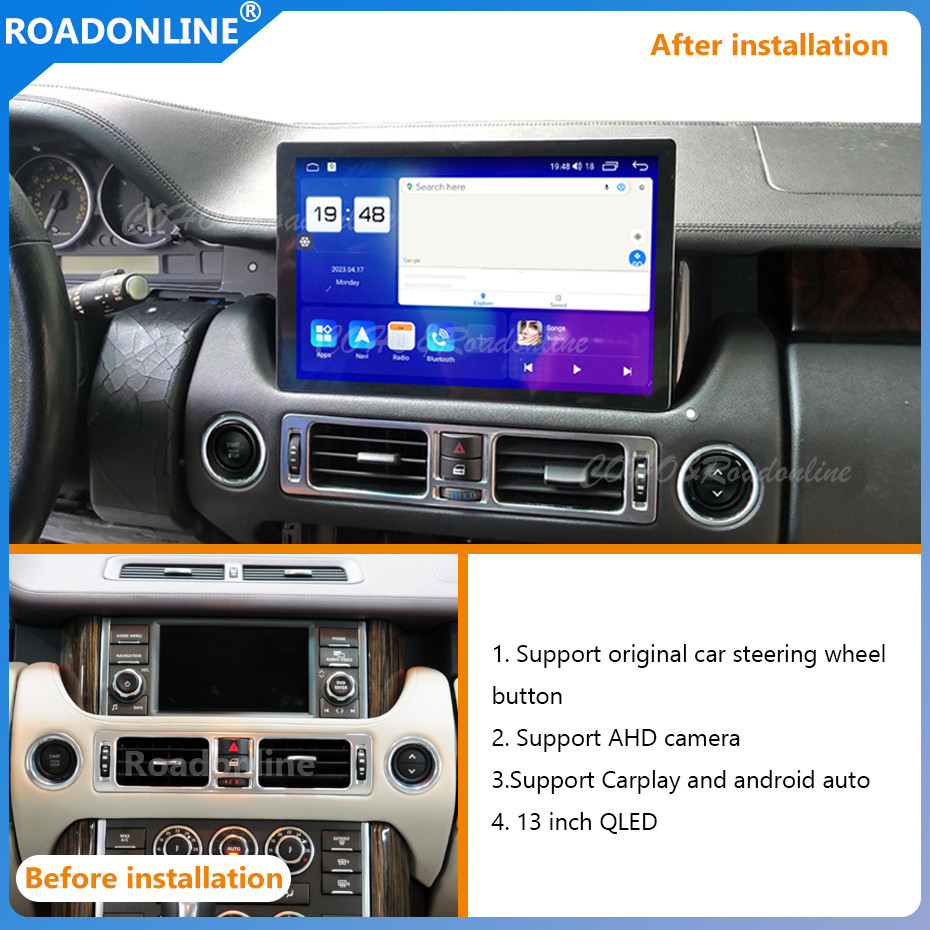 Android audio For Land Rover Range Rover V8 L322 2002~2012 Car radio Multimedia Player 13''screen Android 12 1920*720 Octa Core 8+256G Andriod system UIS 7862S