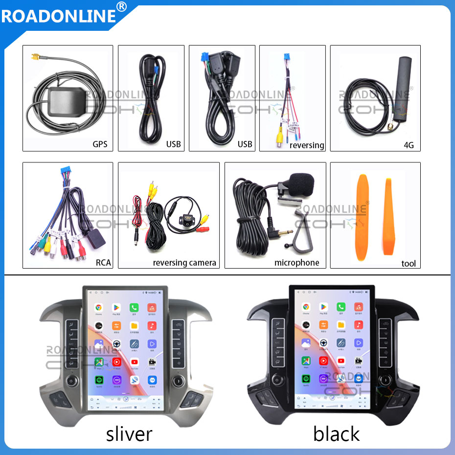 Android audio For Chevroler Silverado 2013-2019 For GMC SIERRA 2014-2020 Car radio Multimedia Player 14.9''screen Android 12 1900*1200 Octa Core 8+256G Andriod system Snapdragon 665