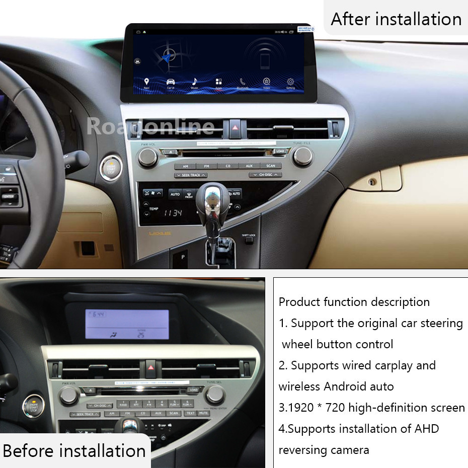 Lexus RX 270 350 450 2009-2014 12.3inch car radio Android 11 1920*720 8GB RAM+256GB ROM Car Multimedia Player Android navigation