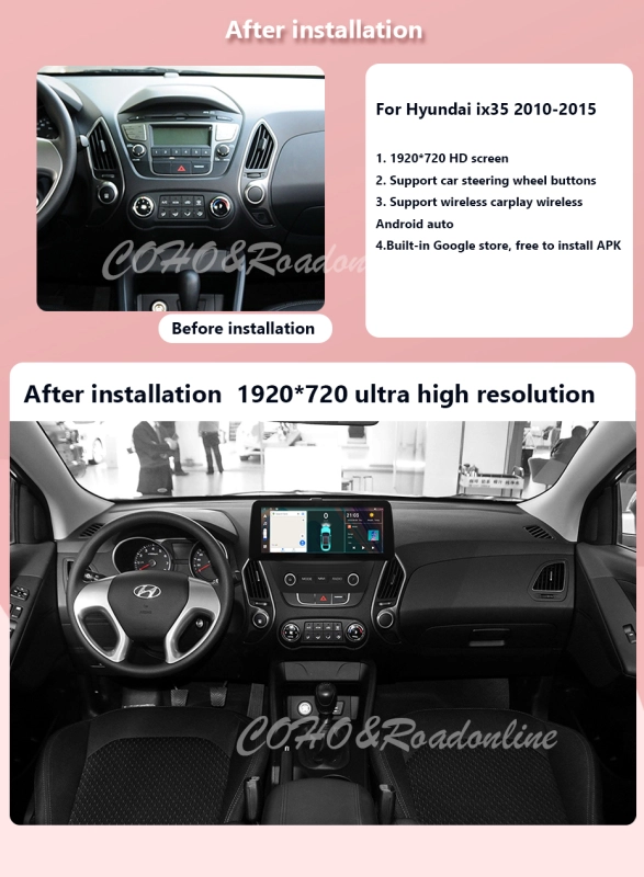Android audio For Hyundai ix35 2010-2015 Car radio Multimedia Player 12.3''screen Android 12 1920*720 Octa Core 8+256G Andriod system UIS 7862S
