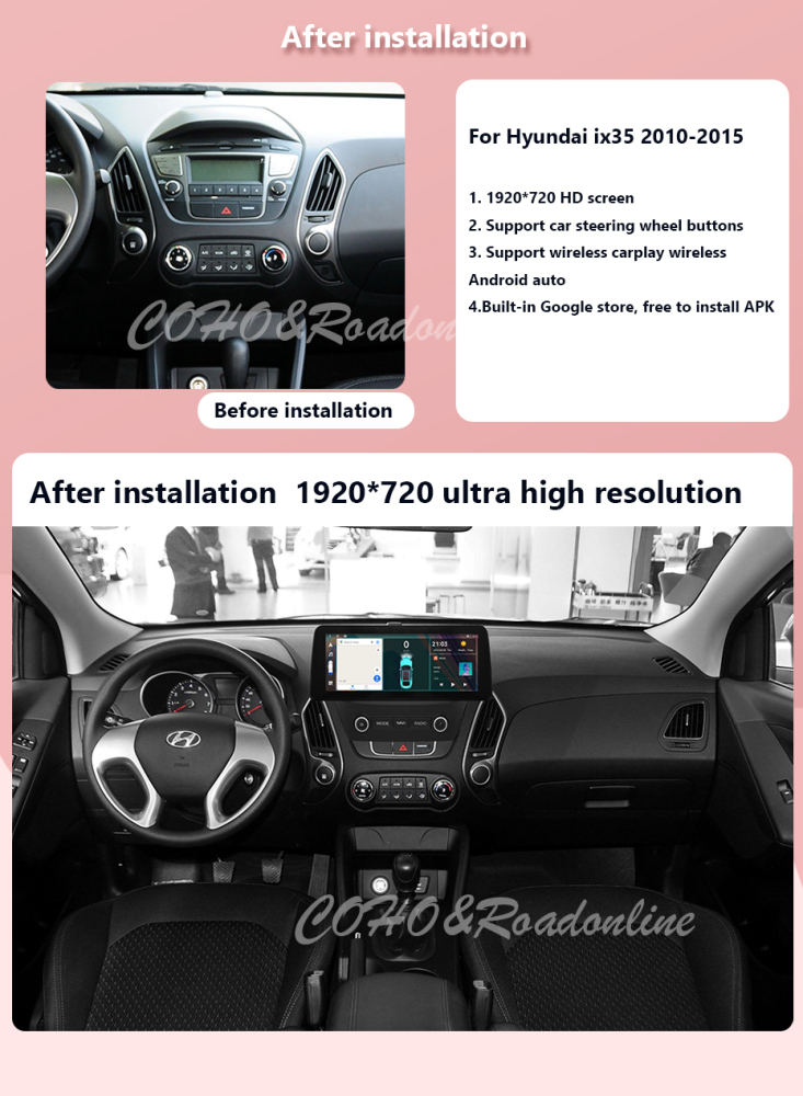 Android audio For Hyundai ix35 2010-2015 Car radio Multimedia Player 12.3''screen Android 12 1920*720 Octa Core 8+256G Andriod system UIS 7862S
