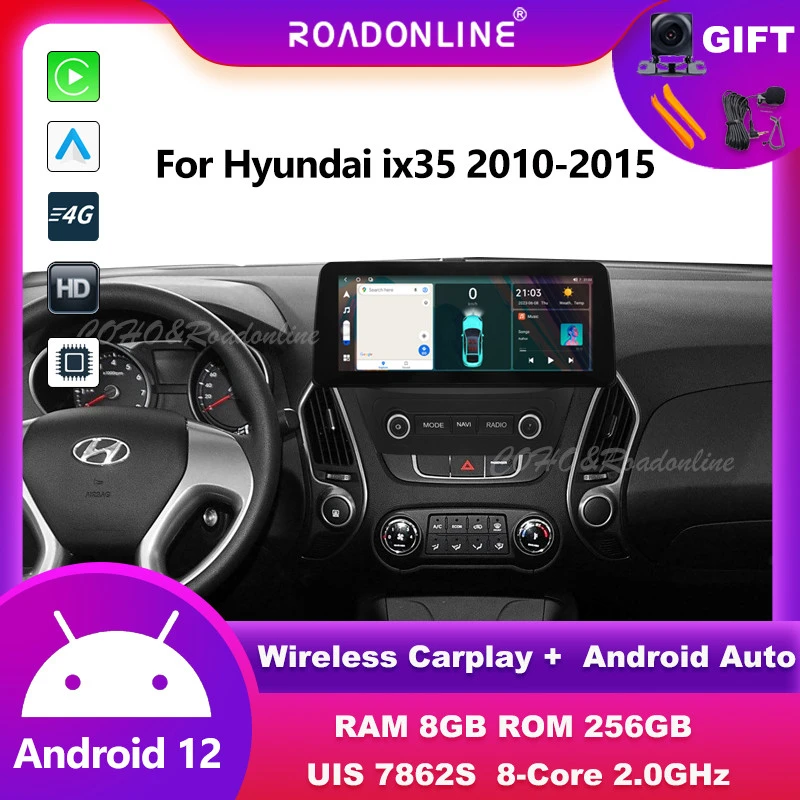 Android audio For Hyundai ix35 2010-2015 Car radio Multimedia Player 12.3''screen Android 12 1920*720 Octa Core 8+256G Andriod system UIS 7862S