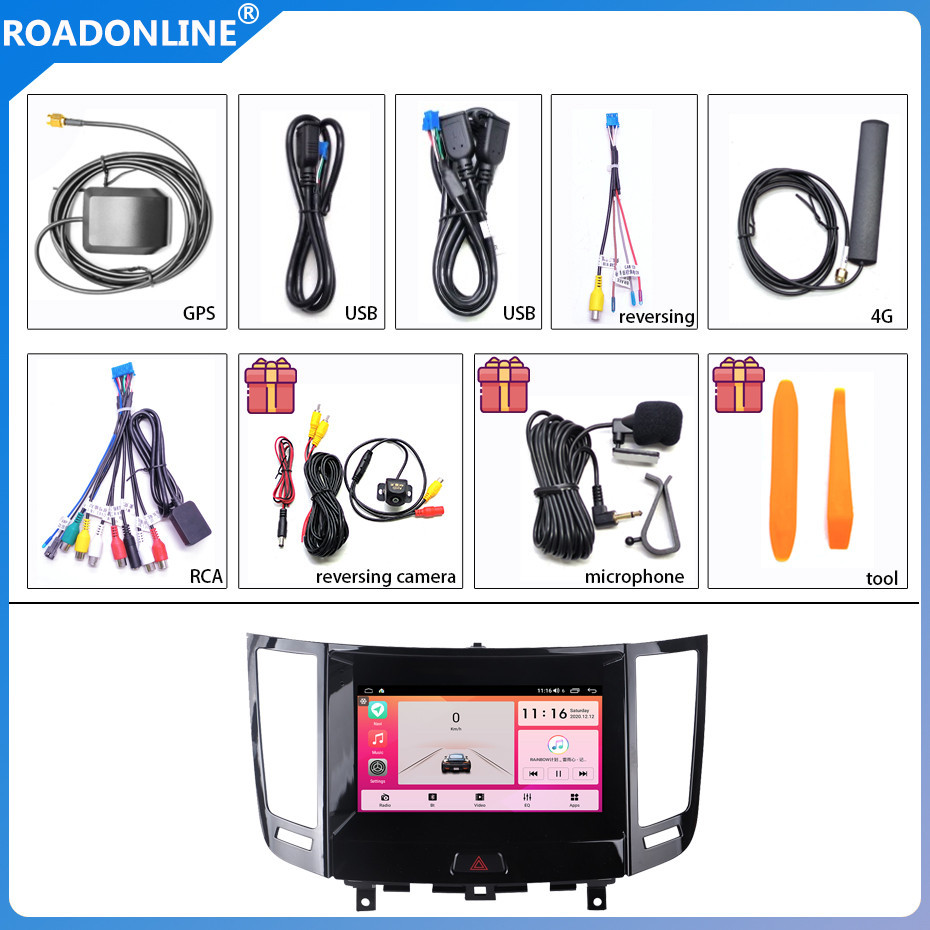 Android audio For infiniti FX35 2009-2012 Car radio Multimedia Player 9''screen Android 13 1280*720 Octa Core 8+256G Andriod system UIS 7862S